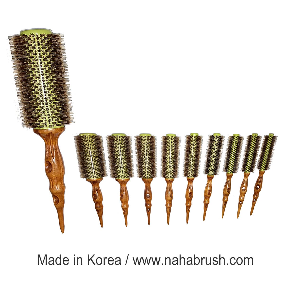 Ceramic Wooden Round Hair Brushes